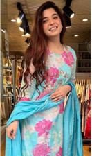 Indian women's Kurti / Kurta / 3Pcs Set with Dupatta and Pant XXL 44 