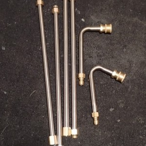 Pressure Washer Extension Wand Set Metal Silver/Brass w/ Quick Connect, 6 Pack