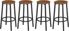 HOOBRO Bar Stools, Set of 4 11.8" Lx 11.8"W x 25.2"H, Rustic Brown 