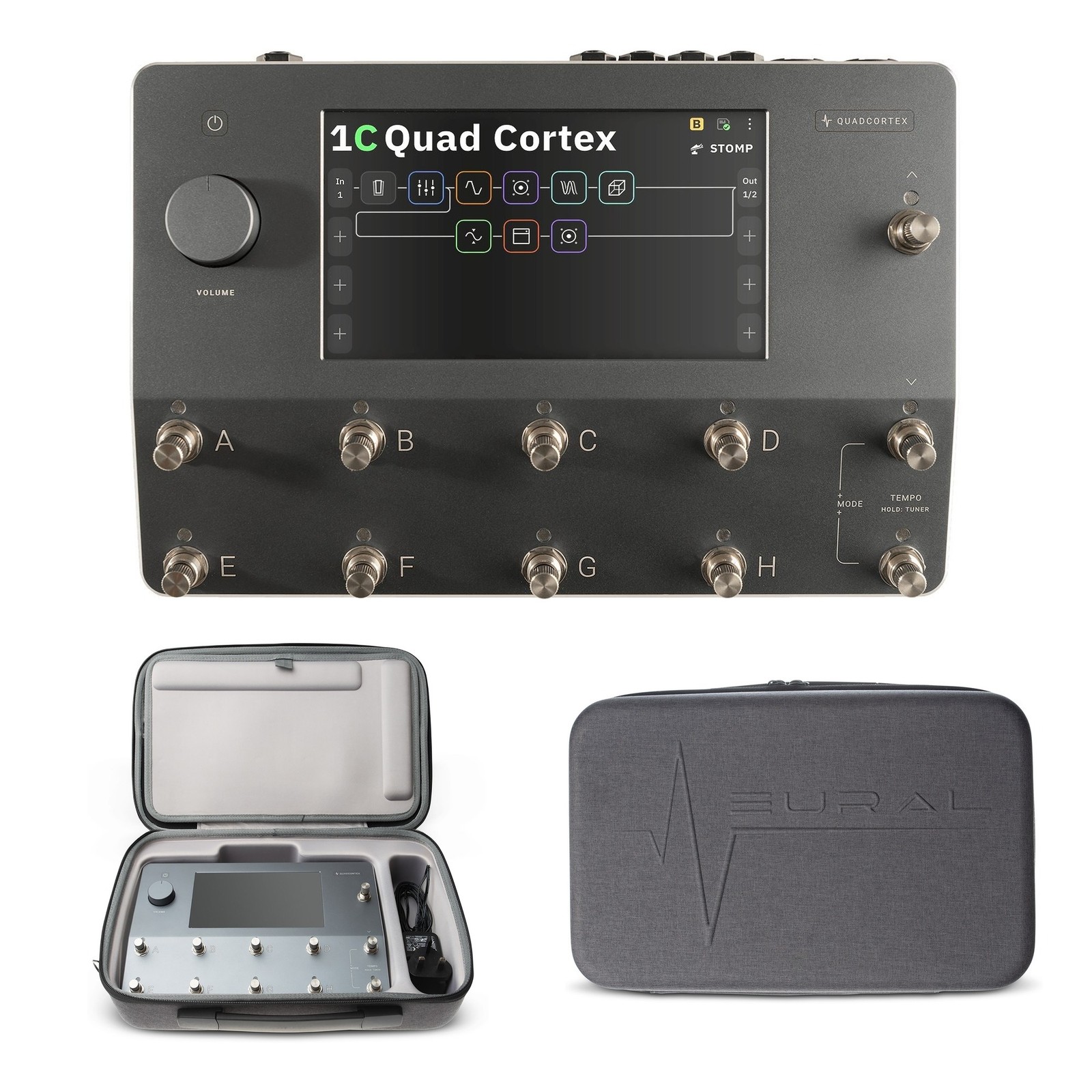 Neural DSP Quad Cortex Digital Effects Modeler/Profiling Floorboard with Gig Cas