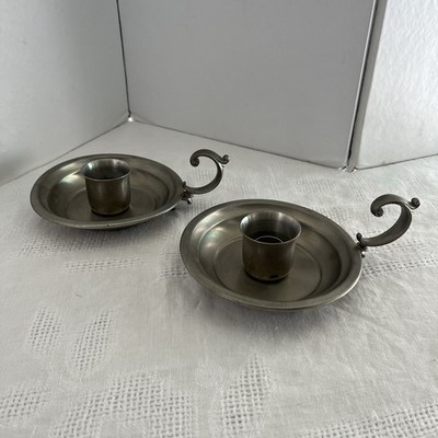 Pair of (2) International Pewter 277 36 Tabletop/Handheld Candlestick Holders