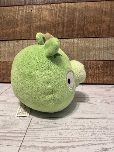 Angry Bird Green King Pig Corona Dorada Sin SONIDO 5" Peluche Commonwealth - Imagen 4 de 10