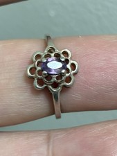 Sterling Silver Amethyst Ring Size 6  Used
