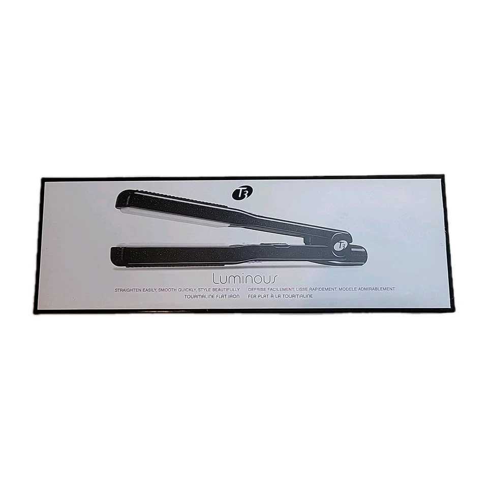 Plancha plana luminosa T3 1" turmalina negra enderezar 73506 calor totalmente ajustable Foto 3 de 4