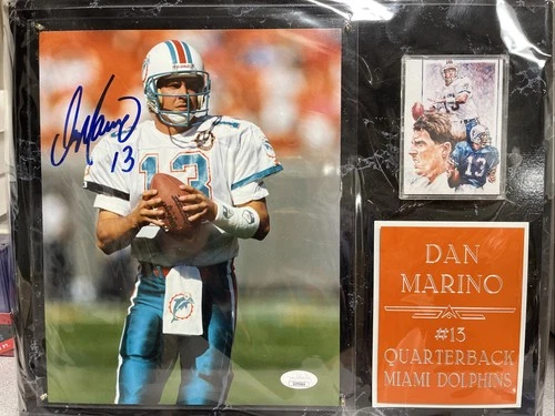 Dan Marino Signed 8x10 Photo Miami Dolphins JSA Black Wood Frame