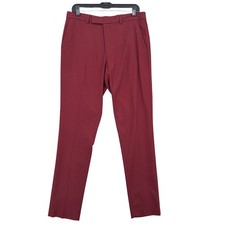ASOS DESIGN Dress Pants Mens 33x32 Poly Viscose Burgundy