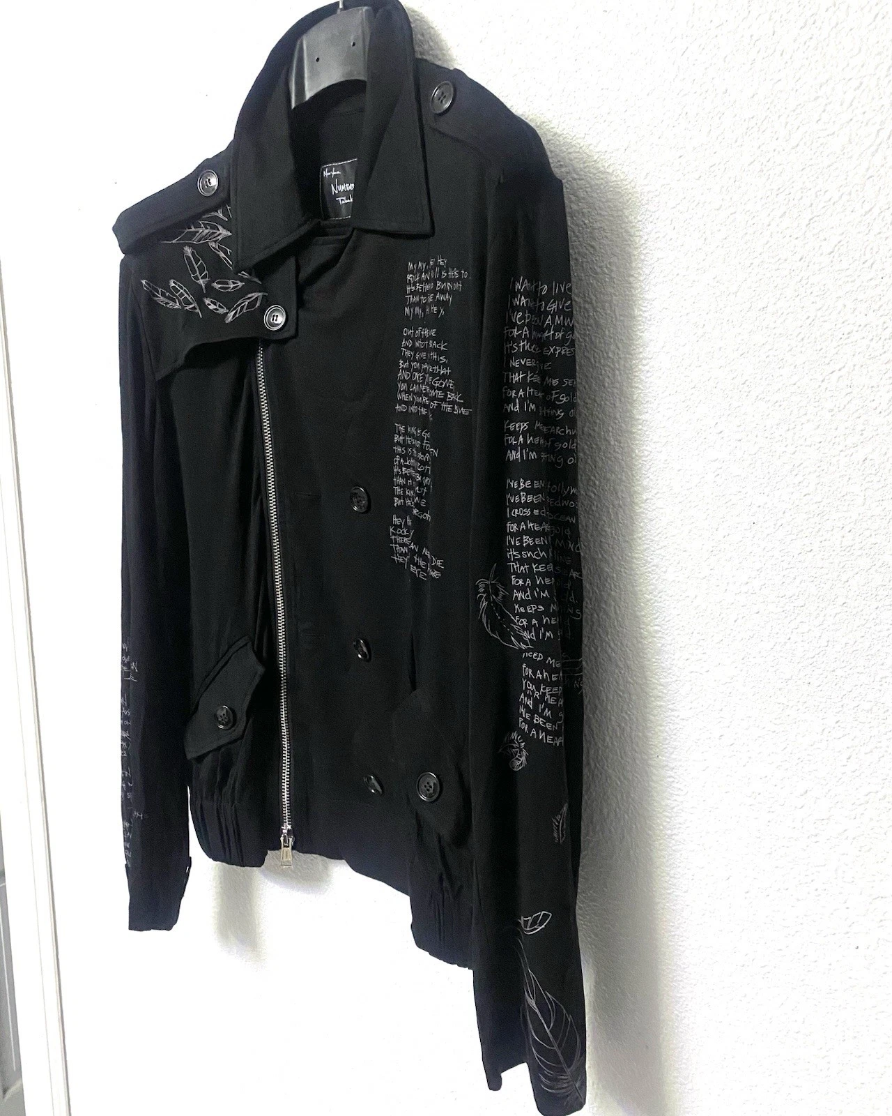 Number (N)ine Takahiro Miyashita Black Biker Jacket L Zip/Button Pockets - product detail image 6