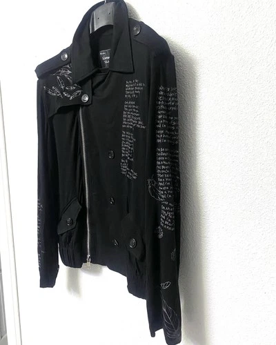 Number (N)ine Takahiro Miyashita Black Biker Jacket L  Zip/Button Pockets image 6
