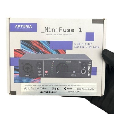 Arturia MiniFuse 1 USB Audio Interface 1 In 2 Out 192kHz 24-Bit New Sealed BLACK