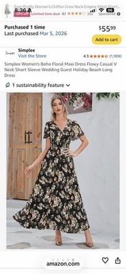 Simplee Women's Black Floral V-Neck Flutter Short Sleeve Maxi Long Dress Boho | eBay Simplee Women's Black Floral V-Neck Flutter Short Sleeve Maxi Long Dress Boho | eBay
