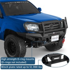 Fit 2005-2011 Toyota Tacoma Offroad Front Bumper W/ Grille Guard & Winch Plate