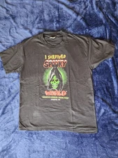 Vintage 90S RARE Liquid Blue I Survived Spooky World XL HALLOWEEN EXCELLENT COND