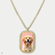 New Cute Golden Retriever Dog Fashion Pendant Necklace Chain Image Dog Tag Chain