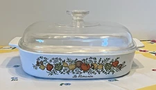 VINTAGE CORNING WARE LE ROMARIN SPICE of LIFE A-10-B LARGE CASSEROLE PYREX LID