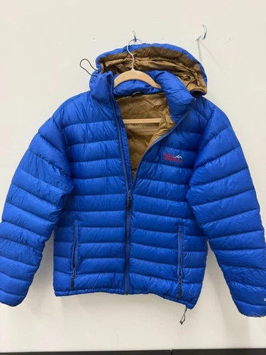 Wild Sports 900 Super Down Jacket Men's M Blue 700 Fill Hooded Puffer Nepal video thumbnail