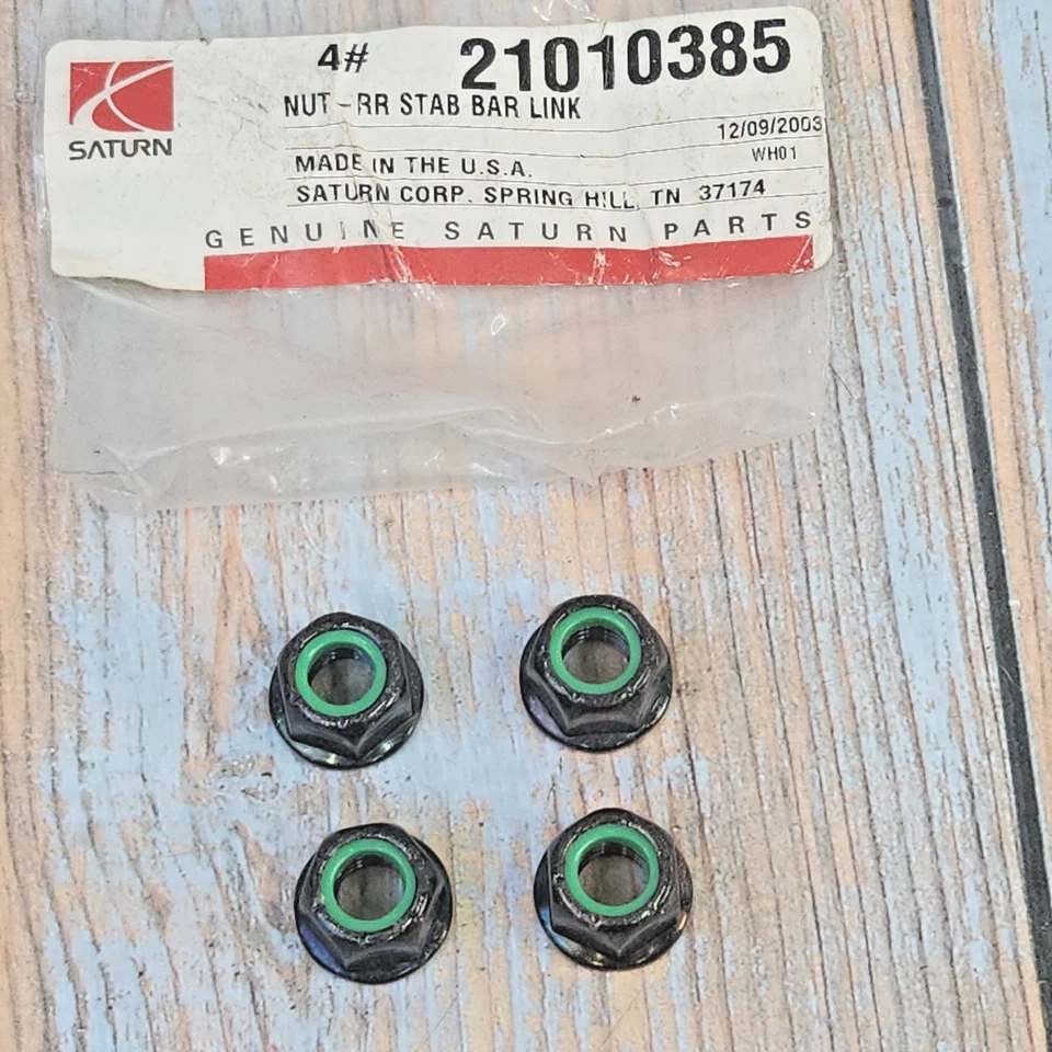 4x GM Saturn 21010385 SC1 SC2 SW1 SQ2 estabilizador trasero barra estabilizadora tuercas de enlace OEM NOS Foto 2 de 4