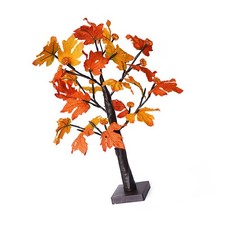 24in Fall Maple Tree With 24 LEDs Timer Pumpkin Decoration Removable Base Soft