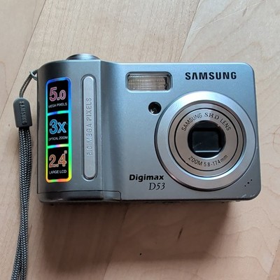 Samsung Digimax D53 5.0MP Digital Camera SHD Lens TESTED Y2K Bundle w 1GB & Case
