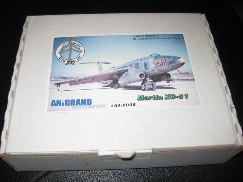 Mint in box Martin XB-51 Resin Model kit by Anigrande in 1/72 scale