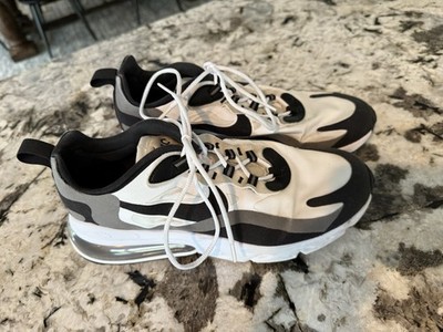 Nike Air Max 270 React White Metallic Pewter Grey Black CT1264-101 Sz 9 Men s