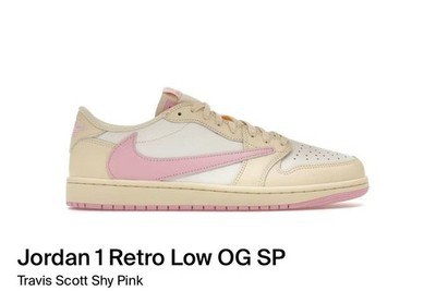 Jordan 1 Low Travis Scott TS Shy Pink 42,5 - Brandneu, mit Quittung