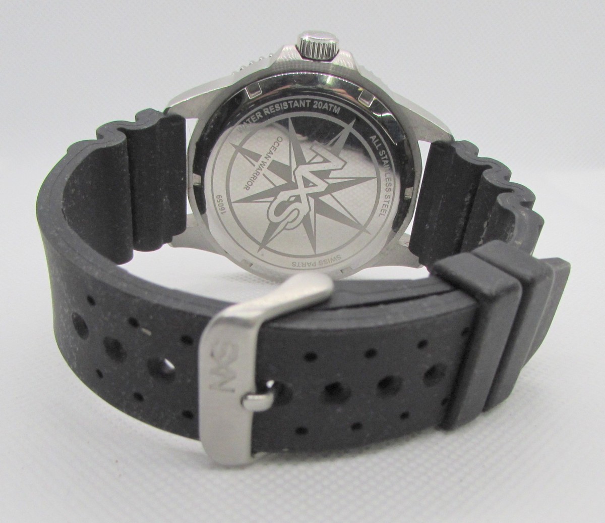 NXS Ocean Warrior WR 20m Silicone Band Men's Quartz Analog 47mm