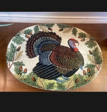 John Derian for Target Turkey Oval Stoneware Serving Platter 18.5"x14.5" NEW