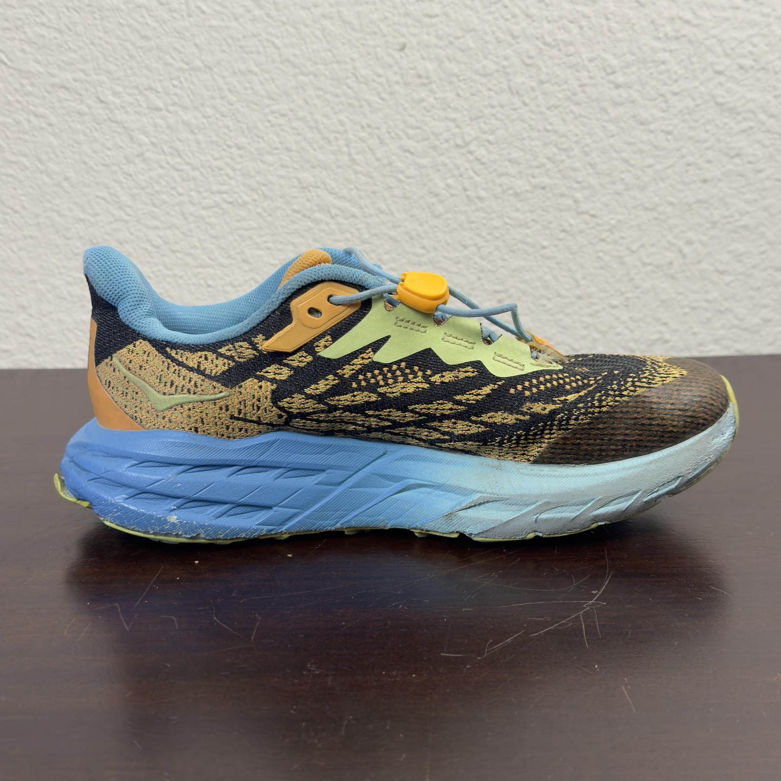 HOKA One One Speedgoat 5 Trail Running Shoes Youth Size 3.5 Blue Yellow Orange thumbnail 3