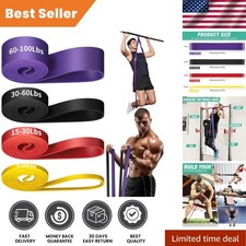 Resistance Bands Set - 4 Levels, Natural Rubber Workout Bands for All