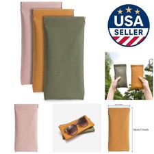 Portable PU Leather Eyewear Cases - Set of 3 Soft Sunglasses Holders