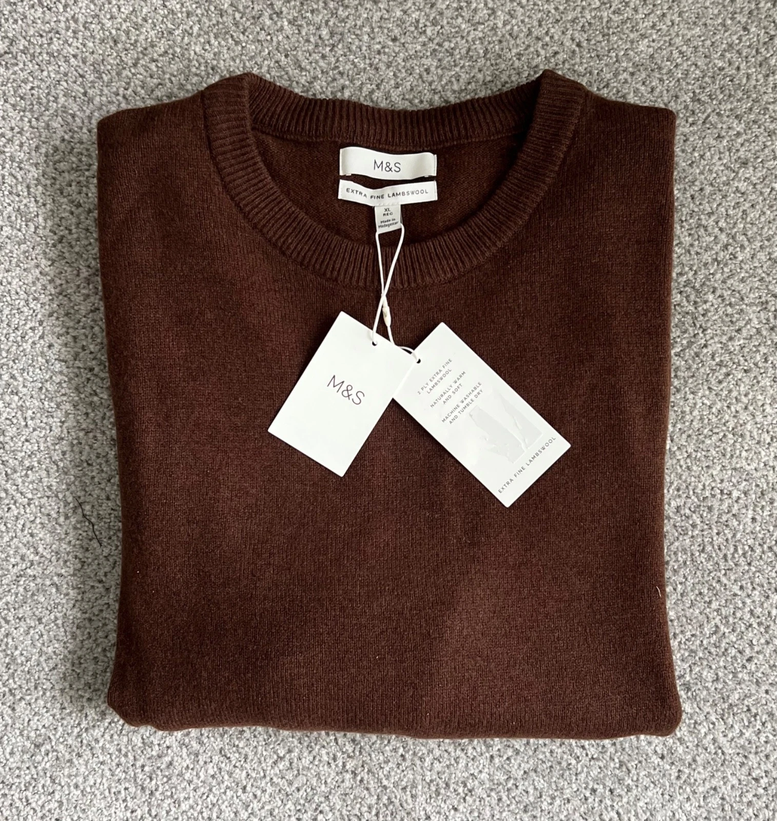 NEW M&S Mens Brandy Pure Extra Fine Lambswool Crew Neck Jumper Size XL/2XL/3XL
Opens in a new window