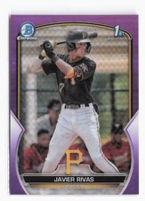 2023 Bowman Chrome Purple Refractor #BCP-159 Javier Rivas #/250 Pirates SP RC
