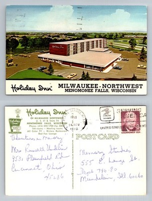 Menomonee Falls, WI-Wisconsin, Holiday Inn Northwest Vintage c1972 Postcard