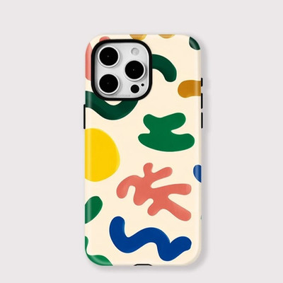 Abstrakte Farbe Pop Formen Tough Case für iPhone 17 16 15 14 13 12 11