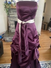 BILL LEVKOFF PLUM SZ 6 BRIDESMAID PARTY FORMAL DRESS GOWN