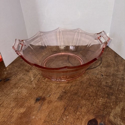 Vintage Pink Depression Glass Bowl Molly Pattern 1930s Imperial Glass