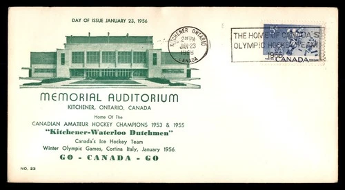 Mayfairstamps Canada FDC 1956 Hockey Players Memorial Auditorium First Day Cover