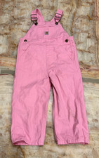 Carhartt Kids Canvas Bib Overalls Pink Adjustable Straps Classic Loose Size 2T