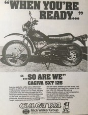 HARLEY DAVIDSON GAGIVA SXT 125 ORIGINAL 1980 B/W ADVERTISEMENT 27cm x 20cm