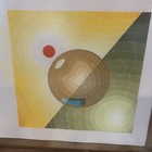 Israeli Geometric Print Mid Century Modern Rare Vintage Framed 31x24”