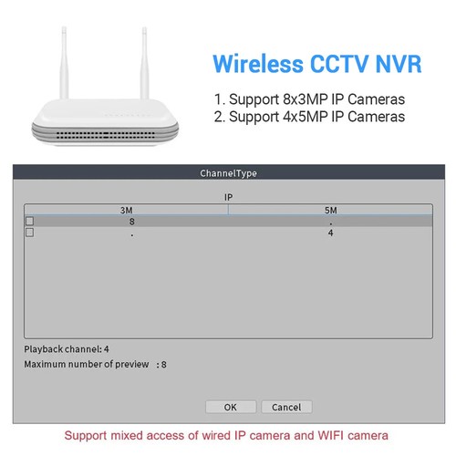 Grabadora de video WIFI para sistema de seguridad inalámbrico ranura para tarjeta TF detección de rostros P2P - Imagen 17 de 17