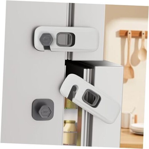 Aenfaiy 2-Pack Fridge Lock For Kids - Child Proof Refrigerator Lock, 3-Digit Combination, No Drill Adhesive Safety Lock - View #3