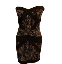 Trixxi Mini Dress Women's Medium Black Gold Sparkle Bodycon Clubwear Cute Sexy