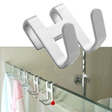 Space Aluminum Metal Shower Glass Door Hook Free Hole Towel Rack Hang XW