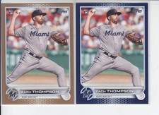 (2) 2022 Topps Series 1 Zach Thompson RC Royal Blue + Gold /2021 #227