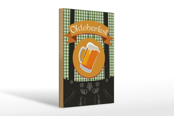 Holzschild Alkohol 20X30 Cm Bier Oktoberfest Holz Deko Schild Wooden Sign-image