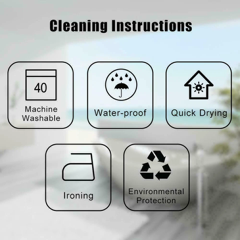 Cortina de Ducha Geométrica Blanco y Negro Impermeable-Decoración con Ganchos 72 In Foto 4 de 4