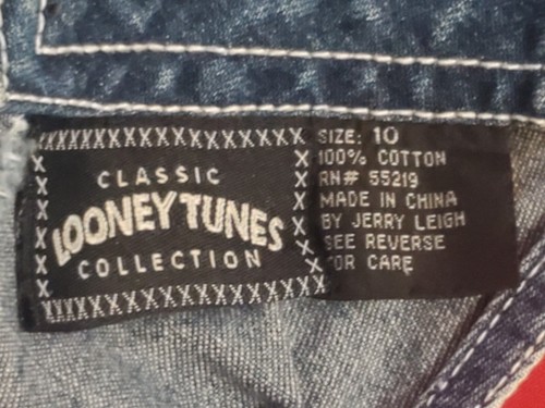 Vtg 1999 Looney Tunes Tweety Denim Bib Overall Shortalls Girls Size 10 EUC - Picture 5 of 5