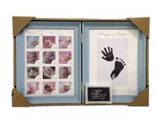 x Cornice Portafoto Fotografie Forma Album Neonato Bambino Celeste 38x25cm bal