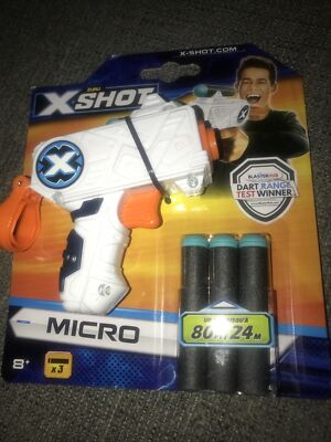 Zuru X SHOT Micro Dart Blaster 3.5'' with 3 Darts XSHOT - Brand New!